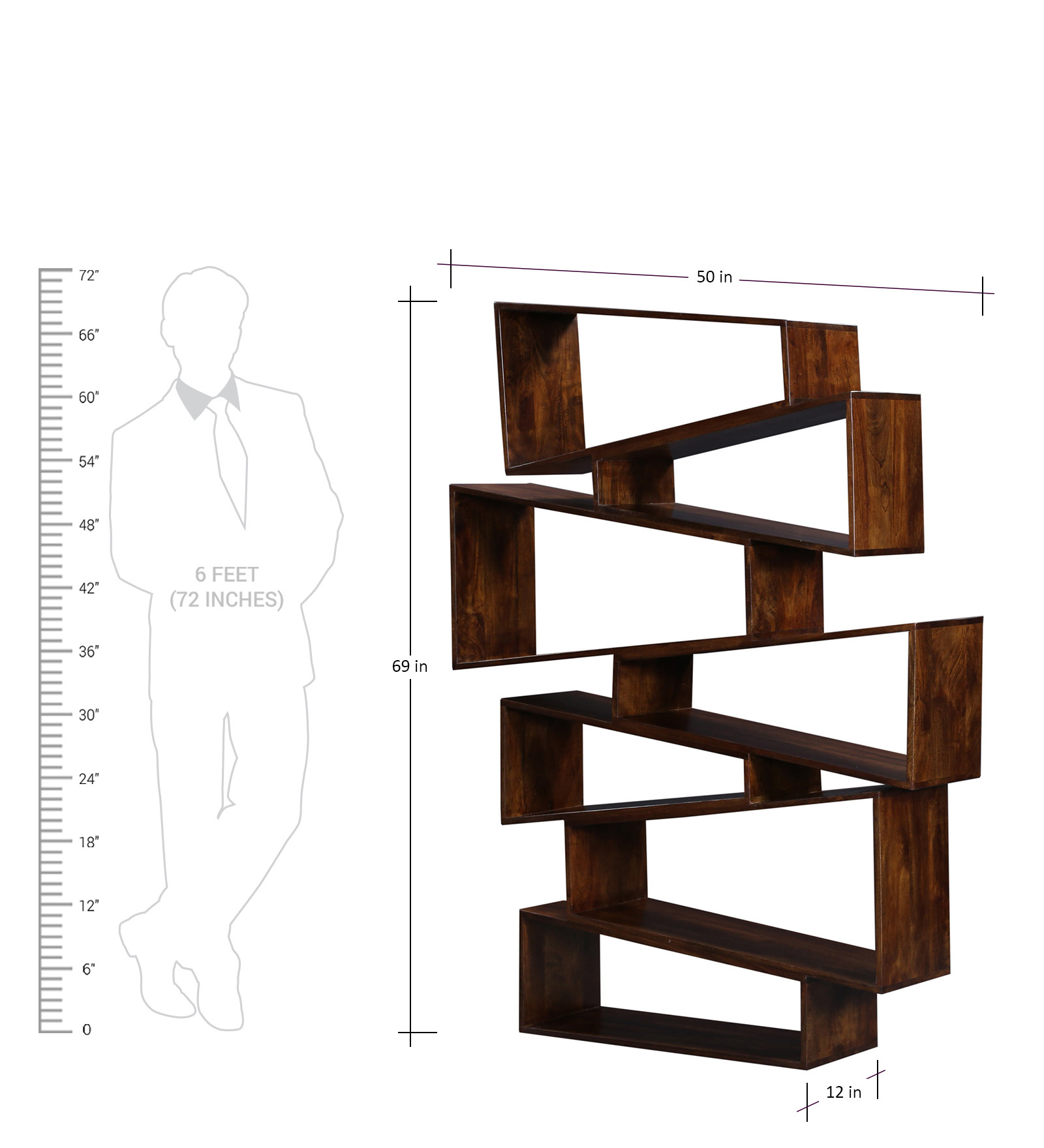Fothmon Ivy Book Shelf in Provincial Teak Finish